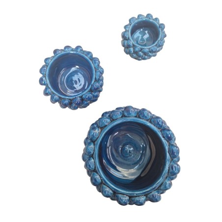 Pine cone cachepot blue handmade sicilian pot Ceramiche De Simone Pine cone cachepot blue handmade sicilian pot Ceramiche De Simone